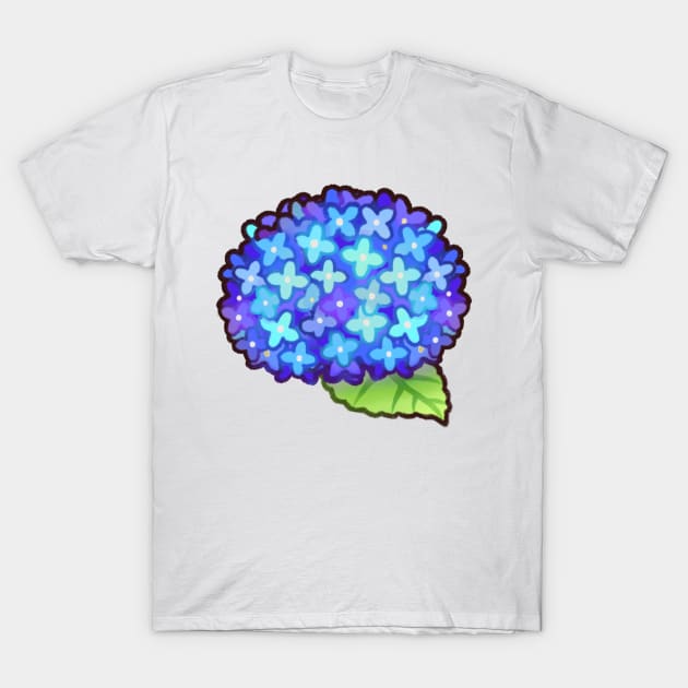 Blue Hydrangea T-Shirt by Riacchie Illustrations